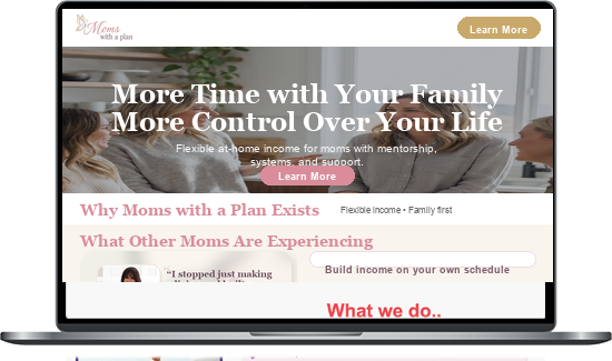 Moms with a Plan funnel